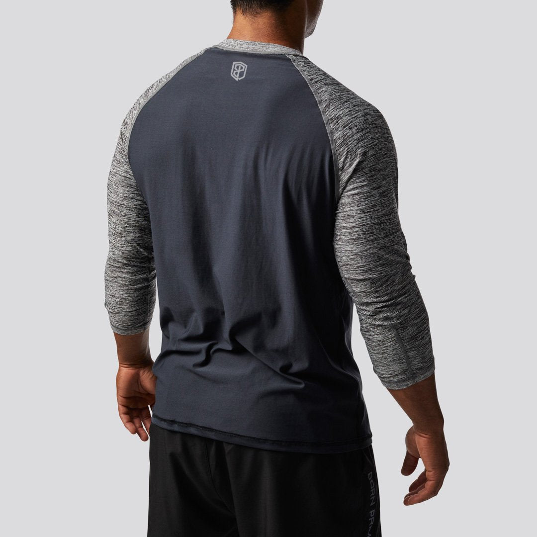 Unisex Athleisure Raglan (Black/Heather Grey Sleeves)