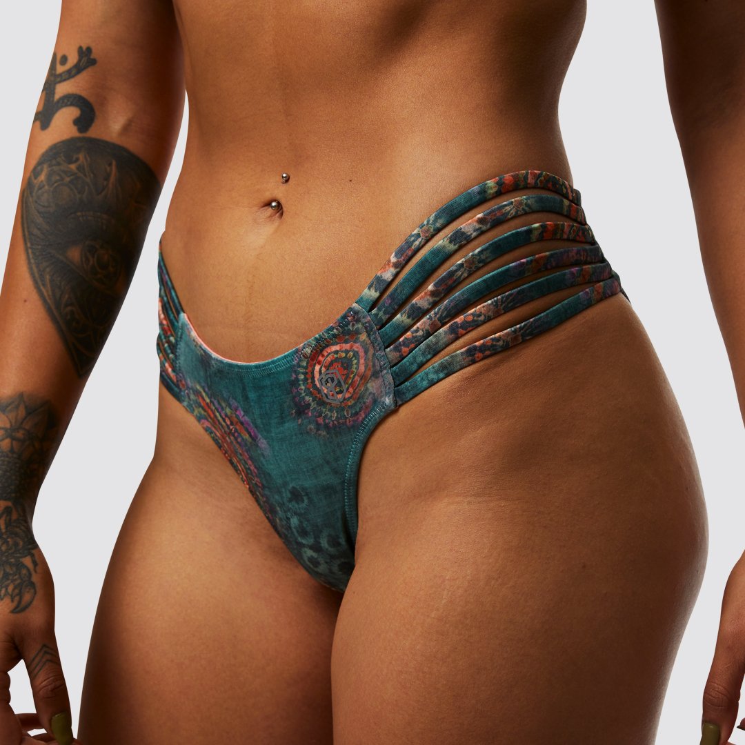 Tidal Bikini Bottom (Reversible Bohemian with Soft Peach)