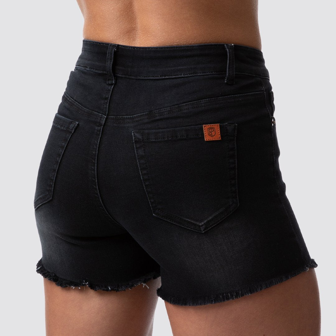 FLEX Stretchy Jean Short (Black Denim)