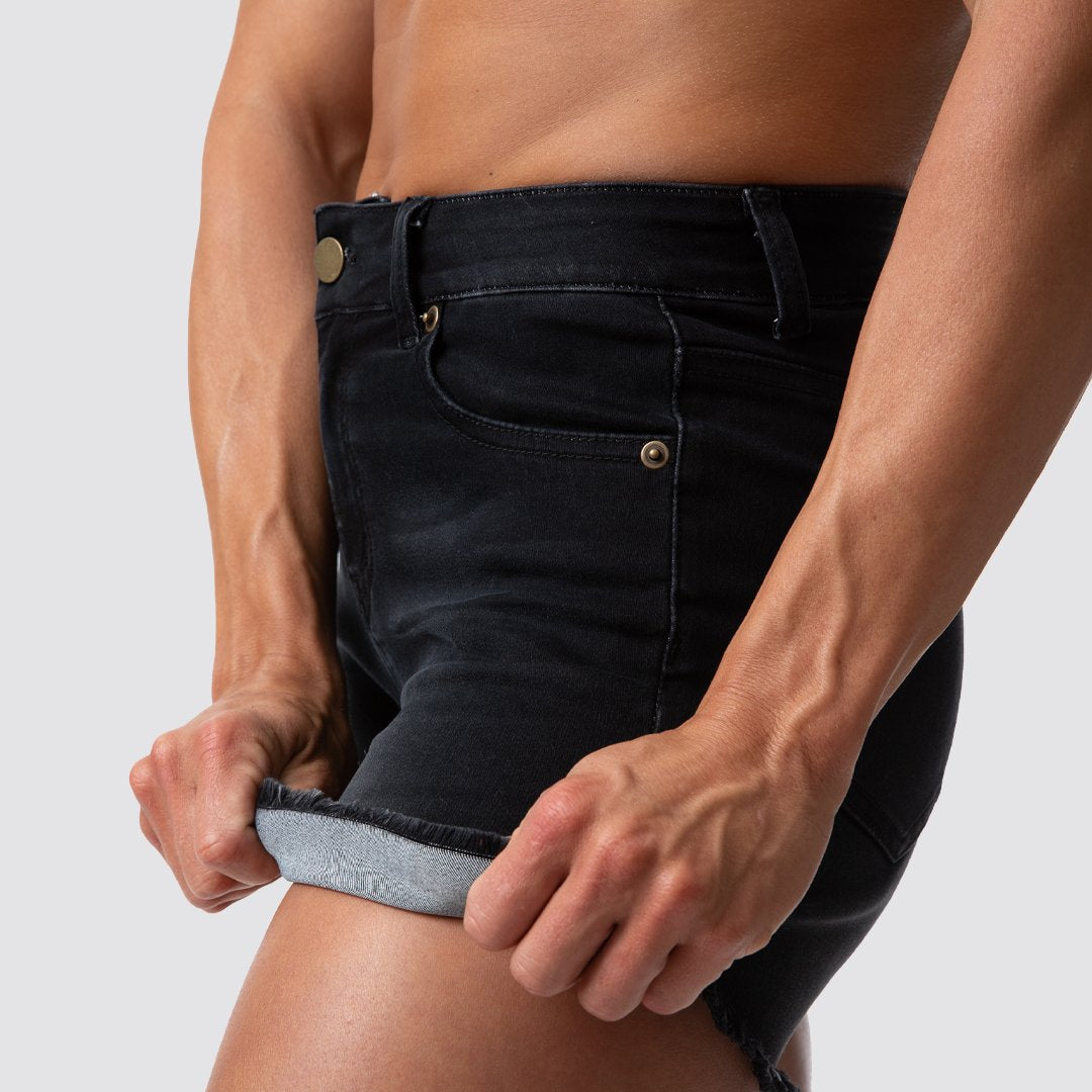 FLEX Stretchy Jean Short (Black Denim)