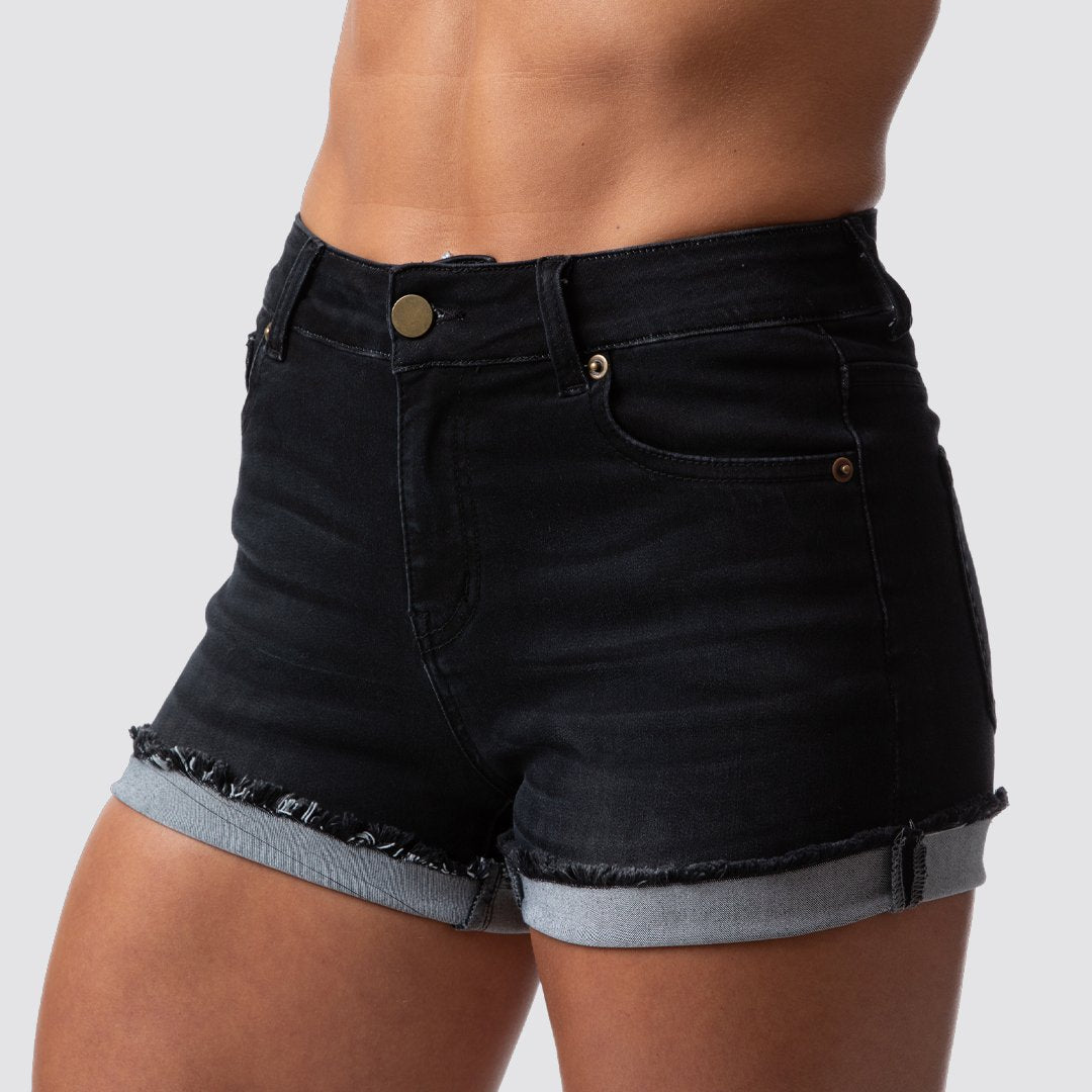 FLEX Stretchy Jean Short (Black Denim)