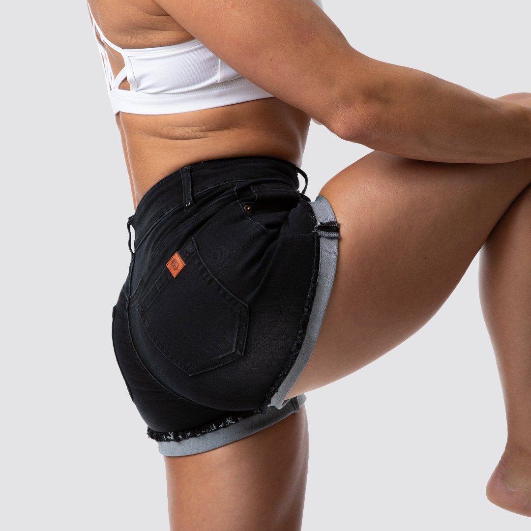 FLEX Stretchy Jean Short (Black Denim)