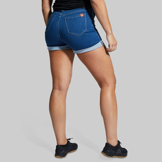 FLEX Stretchy Mom Jean Short (Mid Wash)
