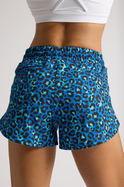 VOXY 2 in 1 Racer Shorts (Blue Leopard)