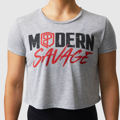 Modern Savage Crop Tee (Heather Grey)