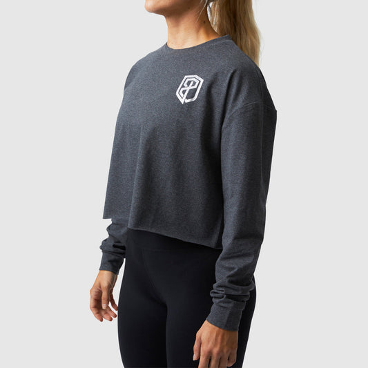 Training Crop Long Sleeve (Dark Heather Grey)