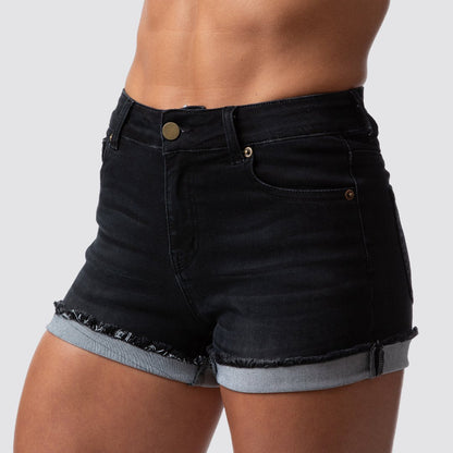 FLEX Stretchy Jean Short (Black Denim)